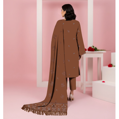 HAK-201E – Premium Embroidered Dhanak Suit for Winter by HAK Libaas