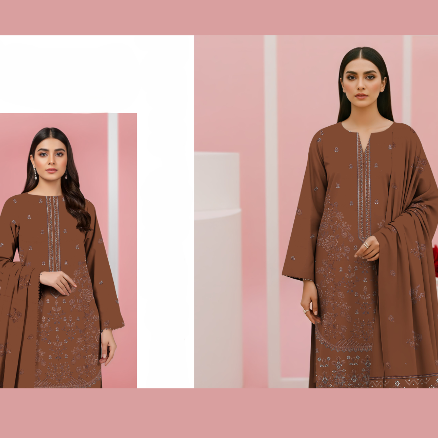 HAK-201E – Premium Embroidered Dhanak Suit for Winter by HAK Libaas