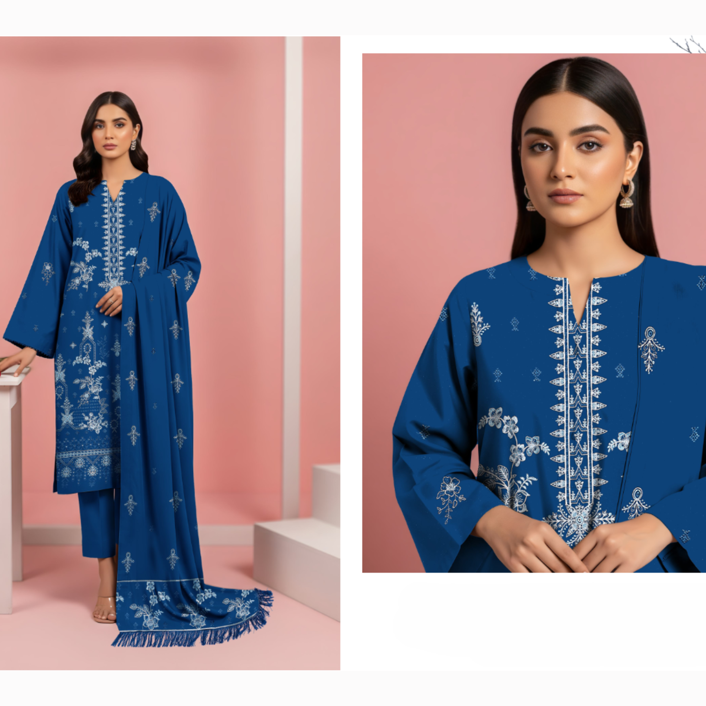 SF-201F – Premium Embroidered Dhanak Suit for Winter by HAK Libaas