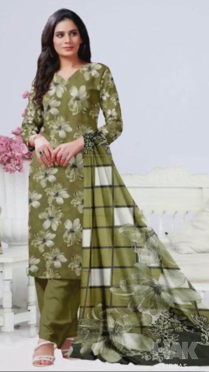 HAK Libaas Sapphire Inspired 3-Piece Slub Khaddar Suit HK-225